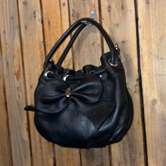 Small Black Leather Satchel - Picture 3 of 6